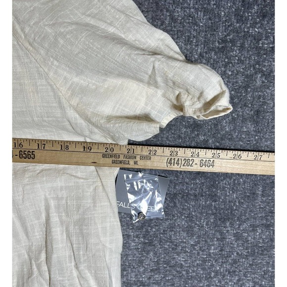 Falls Creek Short Sleeve Woven Pintuck Ruffle Pleated Top Womens Size Medium NWT - Picture 14 of 15